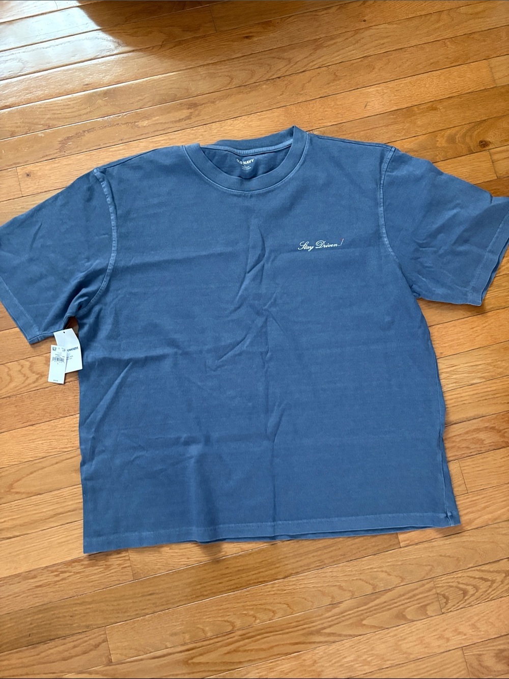 Old Navy Blue Short-Sleeve Crewneck Tee with Script Chest Logo